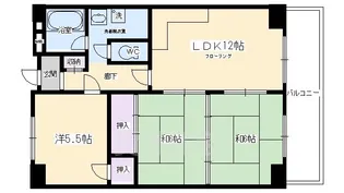 パルテ西京極【1階】の間取り