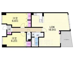 パインフィールド五条【4階】の間取り