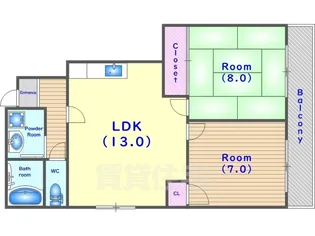 ディアパレス向日【1階】の間取り