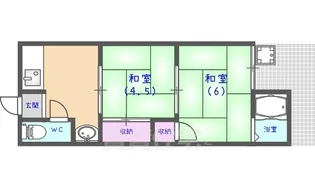 第ニ永井荘【2階】の間取り