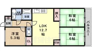 グランドハイツフナトラ【1階】の間取り
