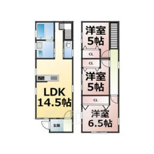 愛知県名古屋市中村区名西通1丁目【一戸建】の間取り