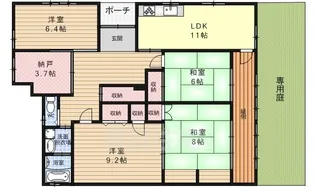 ガーデンヒル鳴滝【1階】の間取り