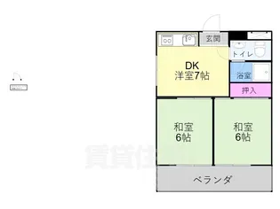高畝ハイツ【2階】の間取り