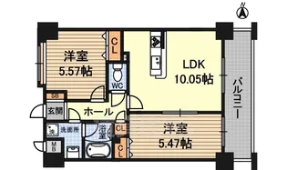 東明マンション壱番館【6階】の間取り
