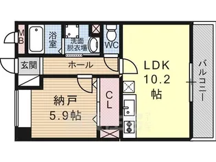 大阪府大阪市平野区長吉六反5丁目【マンション】の間取り