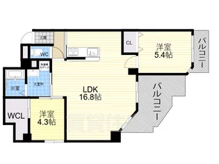 パークノヴァ夙川【3階】の間取り