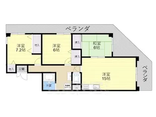 大阪府大阪市淀川区木川西4丁目【マンション】の間取り