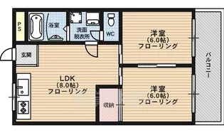 ヴィヴァーチェ千本(旧エルシオン千本上長者)【4階】の間取り