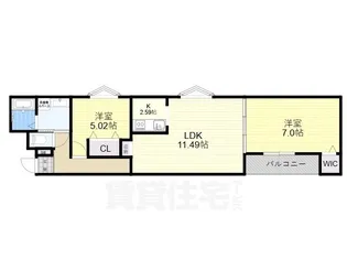 大阪府羽曳野市野々上5丁目【アパート】の間取り