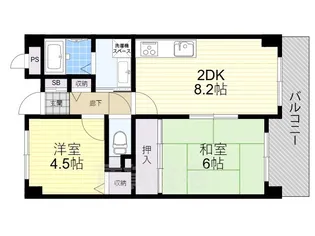 シロハイヌ吉田【4階】の間取り