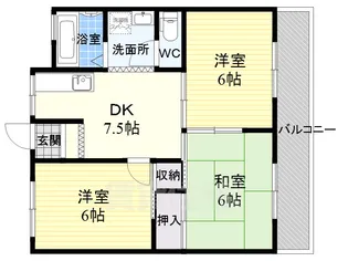 R-7緑町ハイツ【2階】の間取り