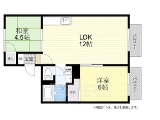 大阪府高槻市西冠1丁目【アパート】の間取り