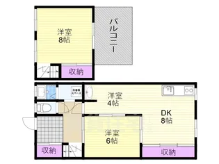 兵庫県尼崎市東大物町2丁目【一戸建】の間取り
