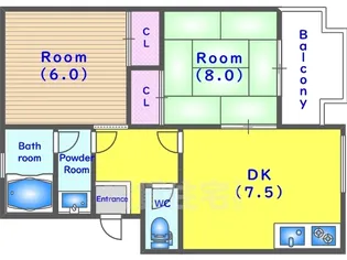 ハイコーポFUJITA【2階】の間取り