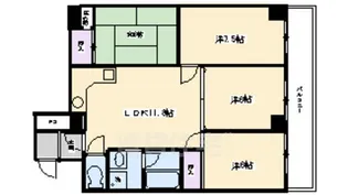 ラサール御所【3階】の間取り