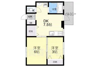 西宮コーポ【4階】の間取り