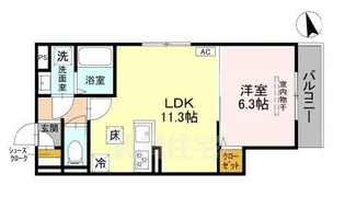 GRAMM御陵荒木C【1階】の間取り