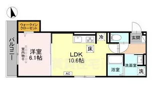 GRAMM御陵荒木C【1階】の間取り