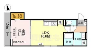 GRAMM御陵荒木C【2階】の間取り