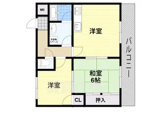 バンベール北花田【2階】の間取り