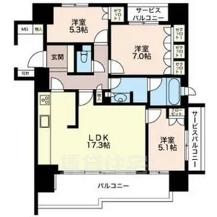 グランドメゾン桐林町【14階】の間取り