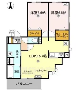 GRAMM箱ノ井【2階】の間取り