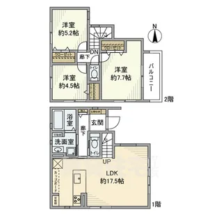 京都府京都市西京区松尾上ノ山町【一戸建】の間取り