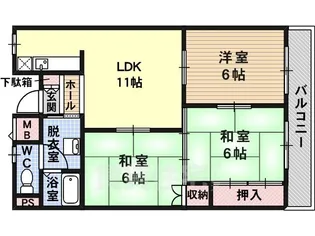 サンハイムマスヤマ【2階】の間取り
