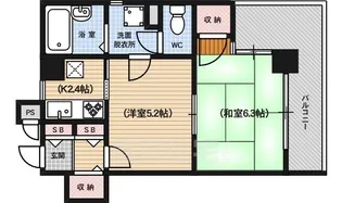 ライオンズマンション四条大宮【9階】の間取り