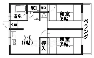 シティハイム物集女【2階】の間取り