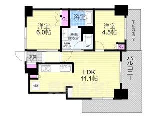 アベニール三条油小路【4階】の間取り