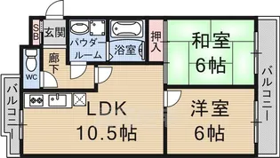 レイティー西大津1号館【3階】の間取り