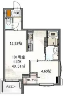 Side西ノ京【1階】の間取り