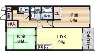 メルベーユ桂【105号室】の間取り