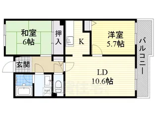 大阪府吹田市上山手町【マンション】の間取り