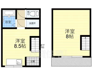 大阪府東大阪市岩田町1丁目【テラスハウス】の間取り