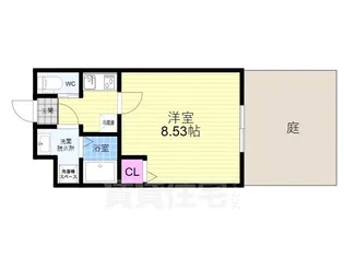 フラッティ西京極【1階】の間取り