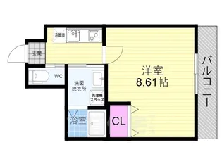 フラッティ西京極【3階】の間取り