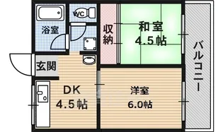ハイツ奥村B棟【1階】の間取り