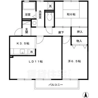 奈良県奈良市大安寺2丁目【アパート】の間取り