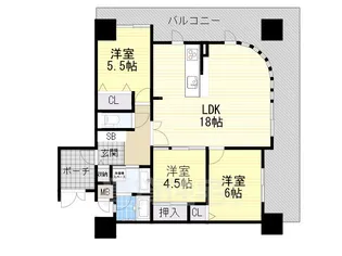 大阪府堺市堺区中安井町3丁【マンション】の間取り