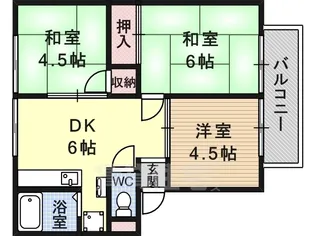 ファミール林B棟【1階】の間取り