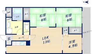 3LDKの間取り画像