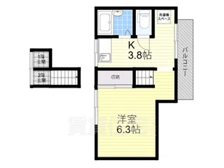 大阪府豊中市螢池南町2丁目【テラスハウス】の間取り