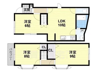 大阪府堺市堺区南丸保園【一戸建】の間取り
