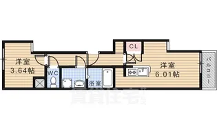 ロンドヴェール伏見桃山【3階】の間取り