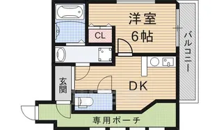 1DKの間取り画像