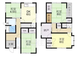 大阪府南河内郡太子町大字山田【一戸建】の間取り