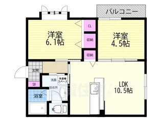 ハーモニー桂離宮【2階】の間取り